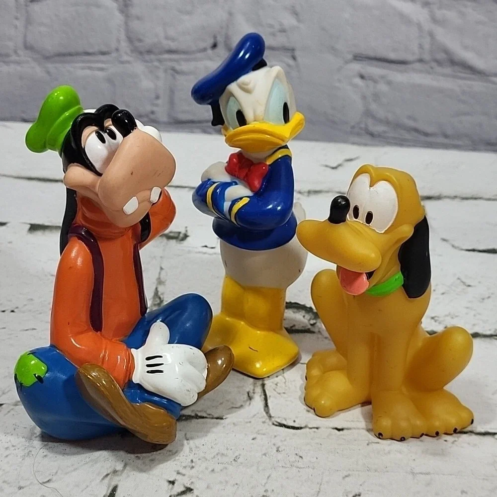 Disney Bath Tub Float Toys Character Figural Lot Of 3 Goofy Donald Pluto